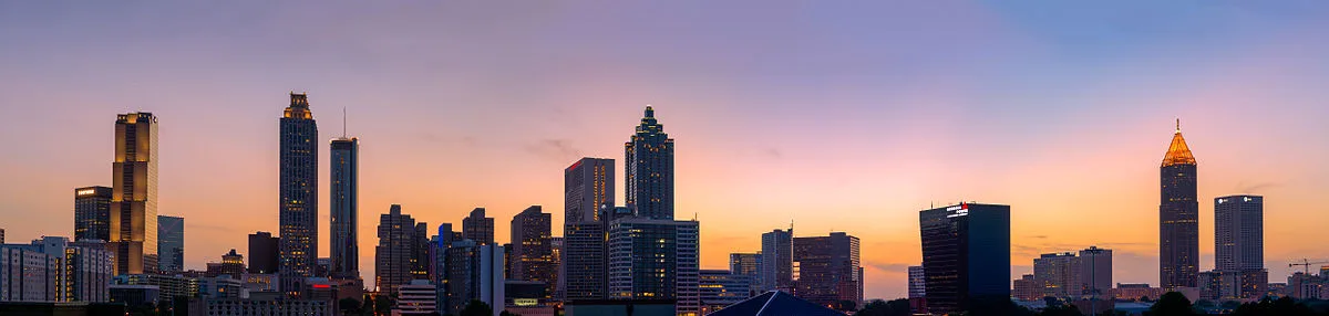 Downtown Atlanta skyline at sunset