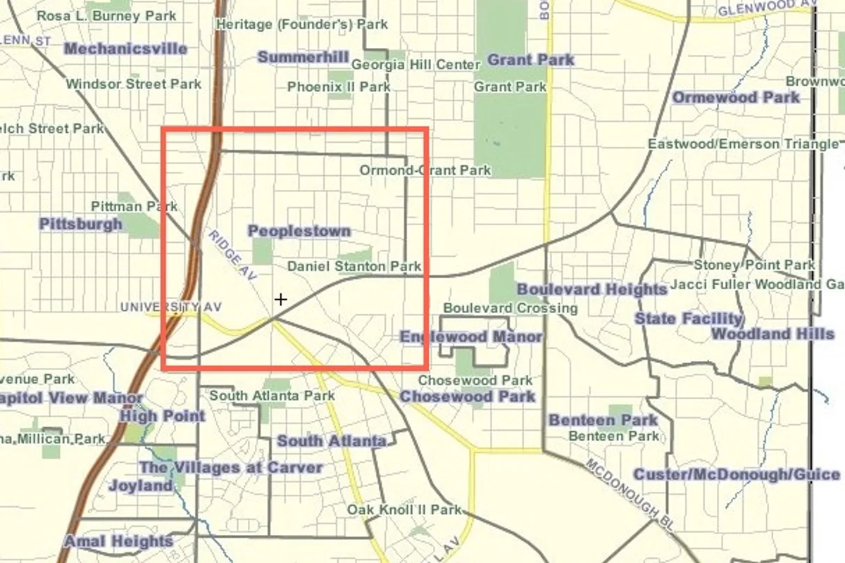 Peoplestown neighborhood in southeast Atlanta