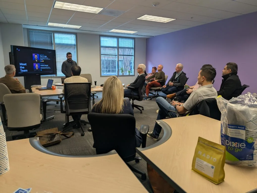 Atlanta AI meetup attendees at a presentation