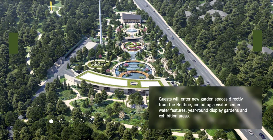 Rendering of 8-acre Atlanta Botanical Garden expansion along Piedmont Avenue