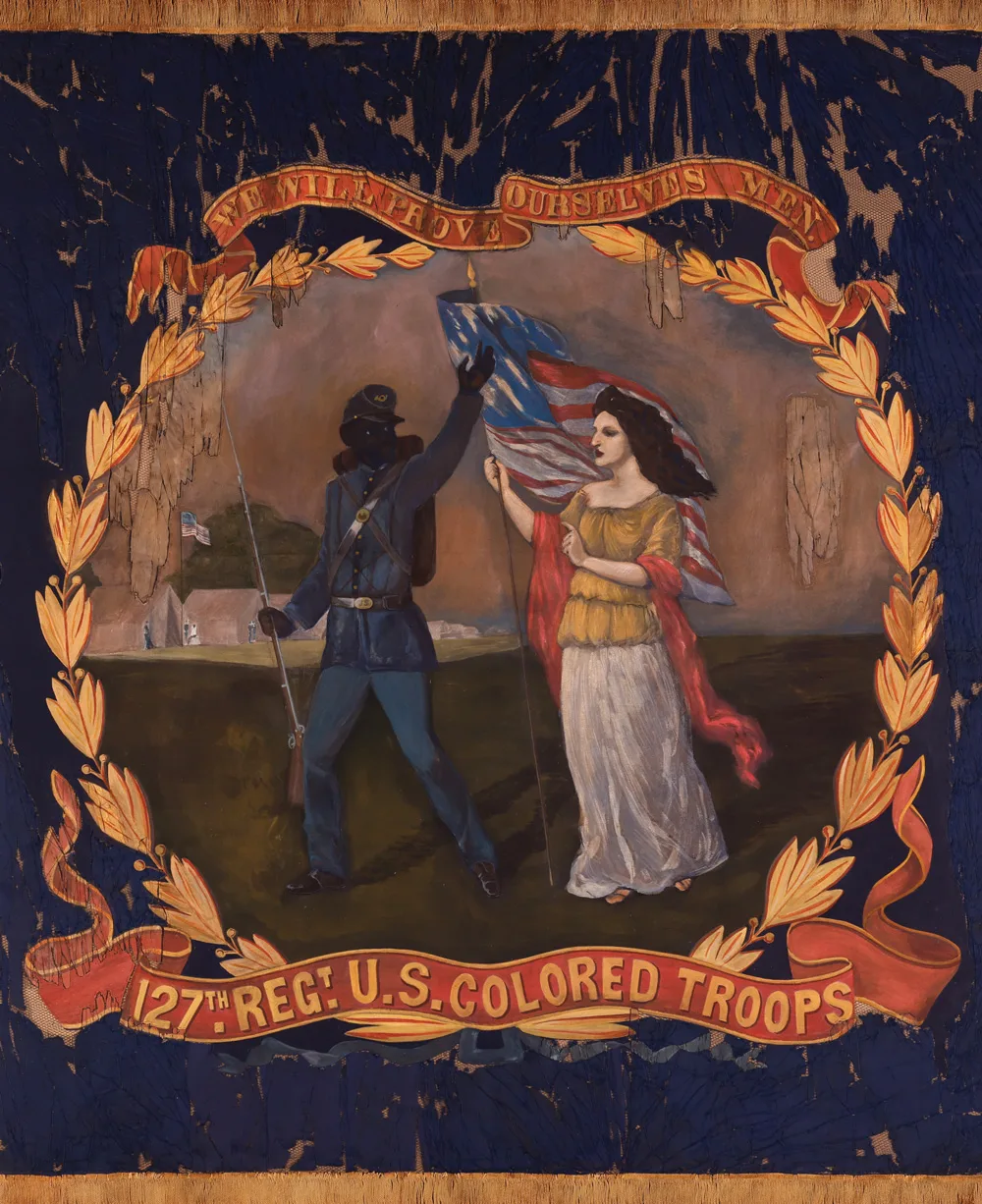 A regimental flag featured in the Atlanta History Center's More Perfect Union exhibit