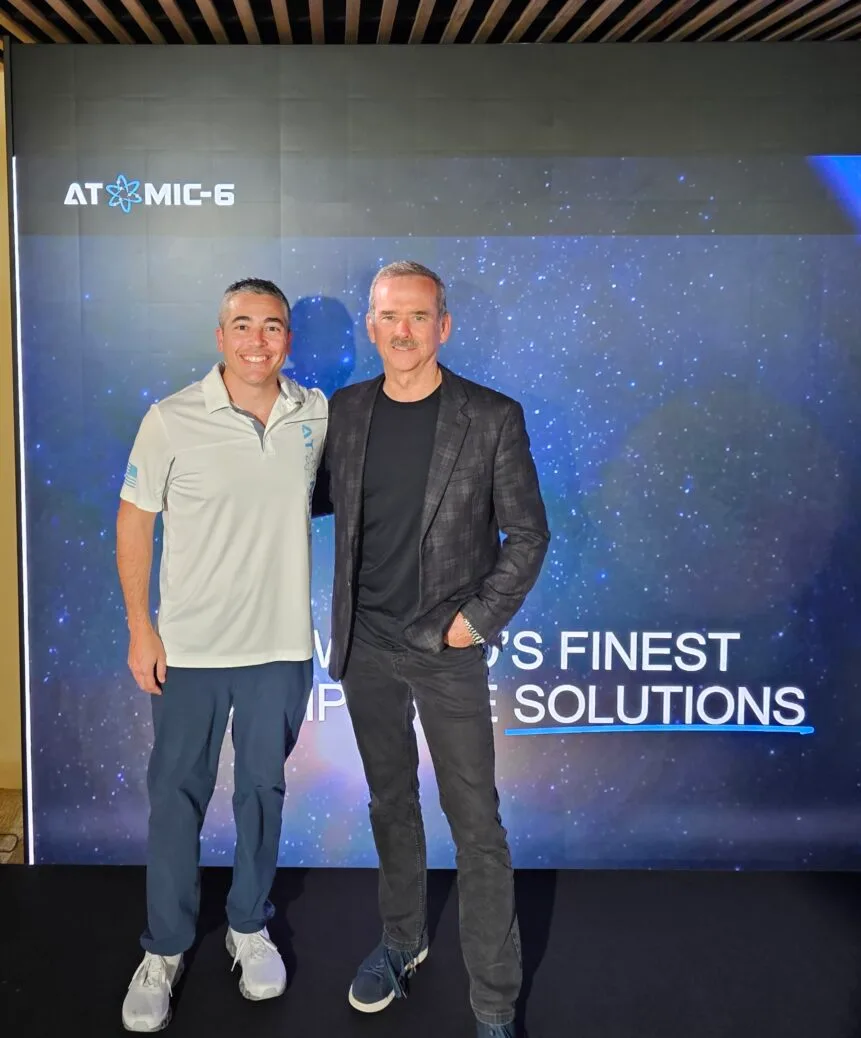 Atomic-6 founder Trevor Smith with astronaut Chris Hadfield