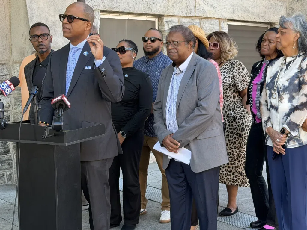Georgia faith leaders speaking about voting rights protections
