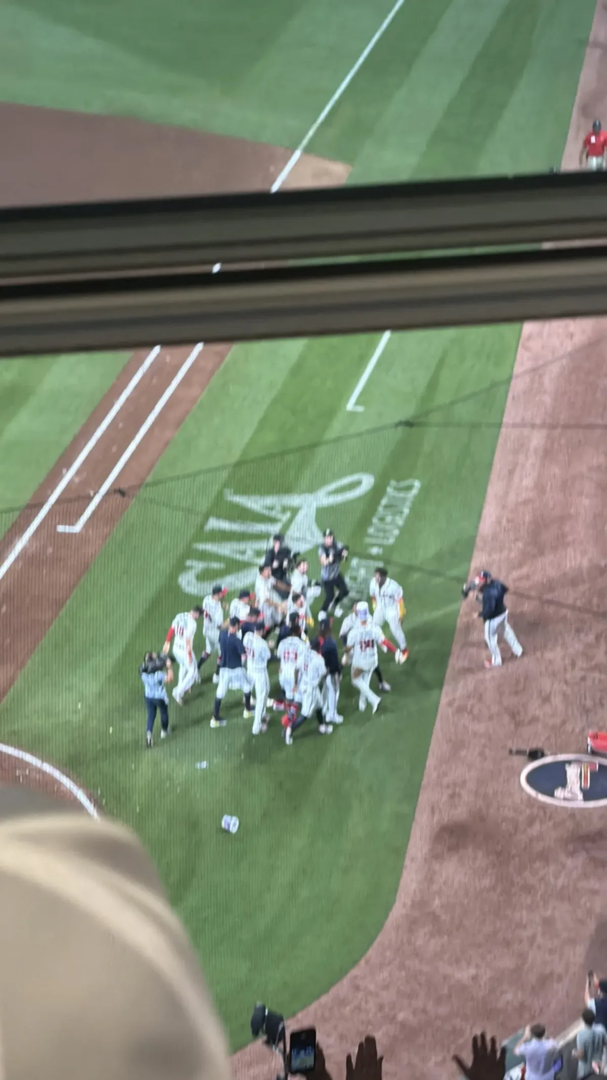 Matt Olson celebrates walk-off home run