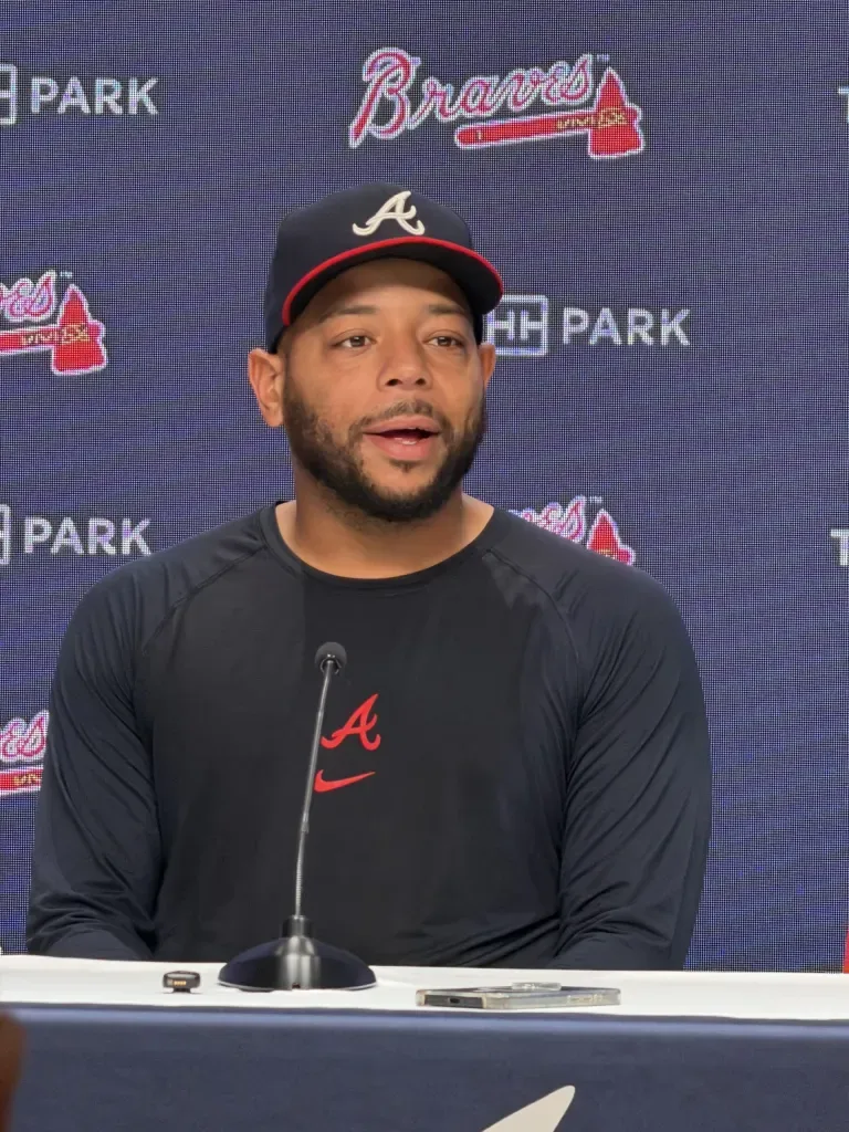 Matt Olson batting for the Atlanta Braves at Truist Park