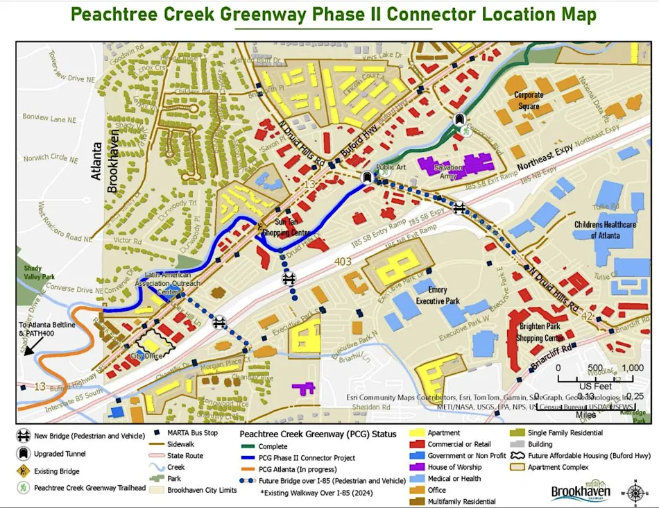 Rendering of Peachtree Creek Greenway Phase II in Brookhaven