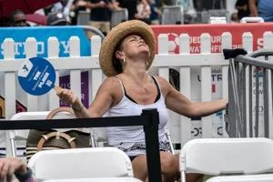 Crowds watch the World Cup semifinal on big screens at Decatur Square