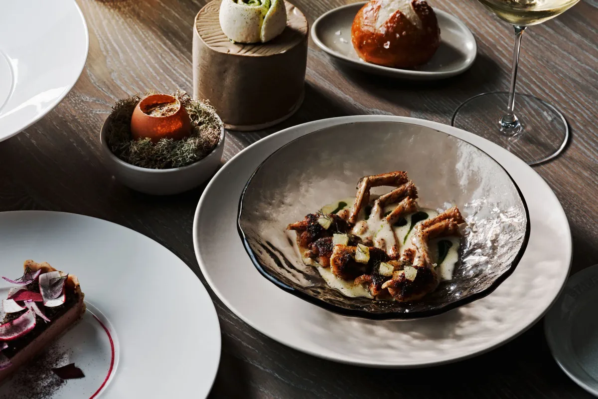 Lemon pepper frog legs at Avize restaurant