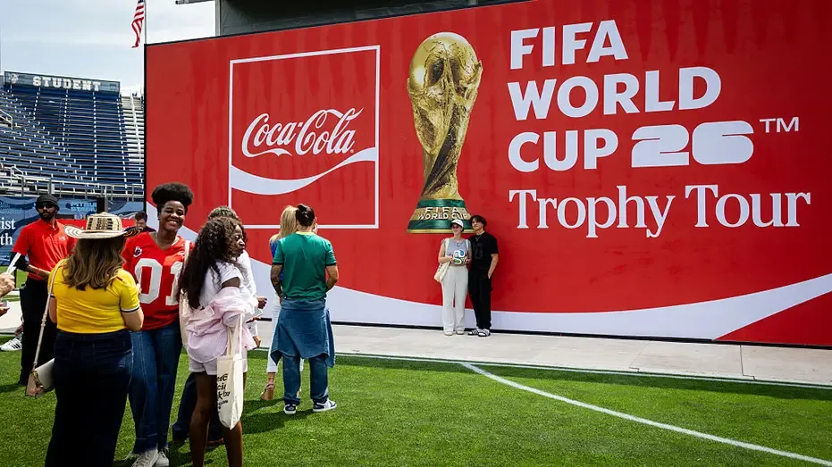 FIFA World Cup Trophy on display during the trophy tour