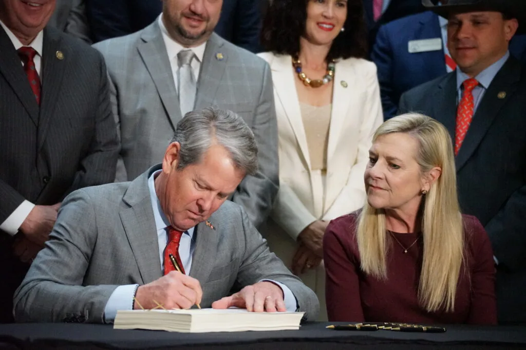 Governor Kemp at a bill signing ceremony at the Georgia State Capitol