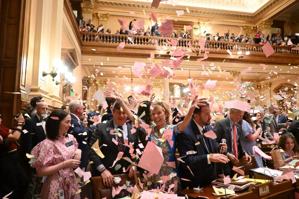 Georgia State Capitol on Sine Die as the 2026 legislative session ends