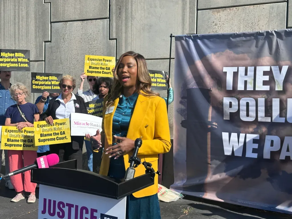 Jen Jordan and Miracle Rankin at press conference in Mechanicsville