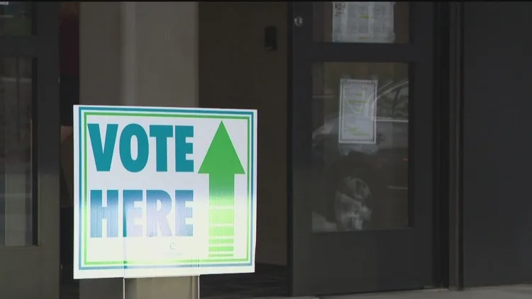 Georgia voters at a polling location