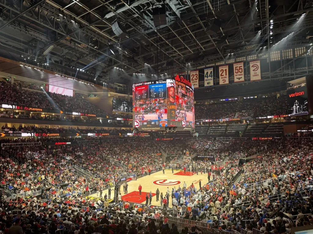 Atlanta Hawks at State Farm Arena during Game 3 against the New York Knicks