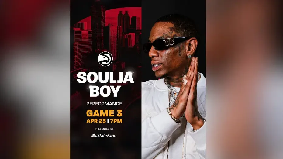 Soulja Boy promotional image for Hawks halftime show