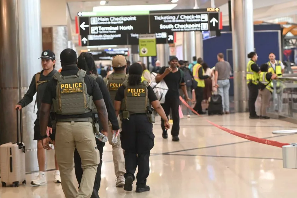 ICE agents at Hartsfield-Jackson Atlanta International Airport during government shutdown