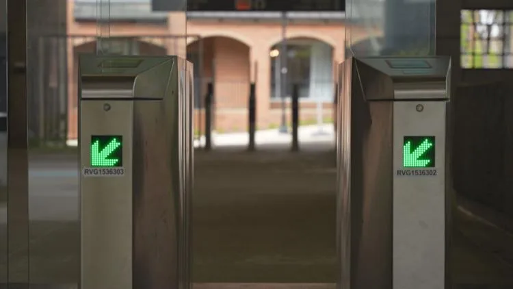 MARTA Better Breeze fare gates at a transit station