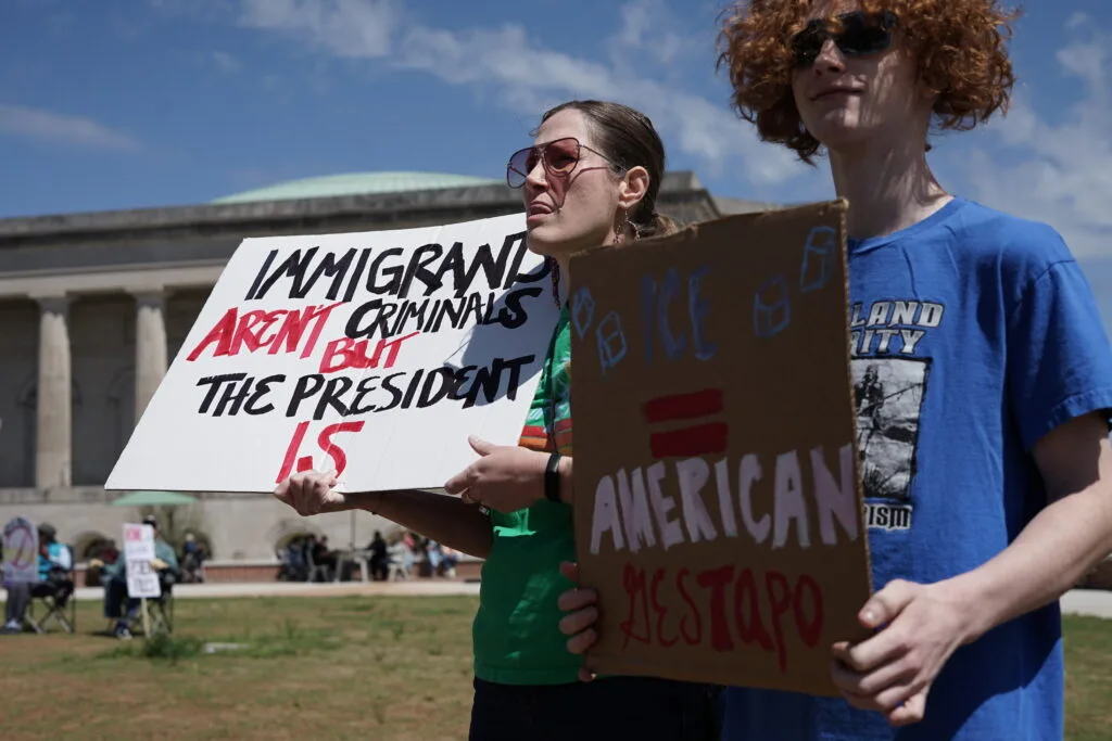 No Kings protesters in Macon, Georgia