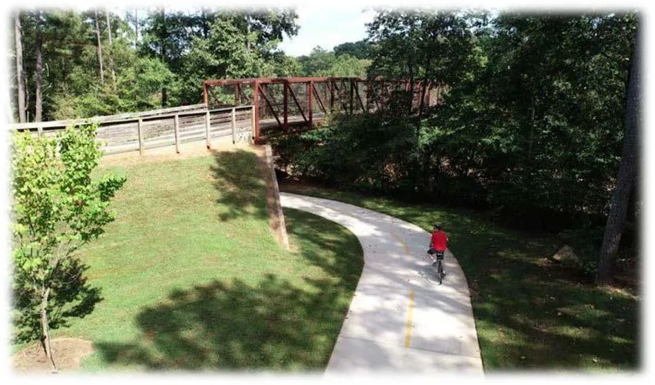 Hikers on South Peachtree Creek Trail at Mason Mill Park