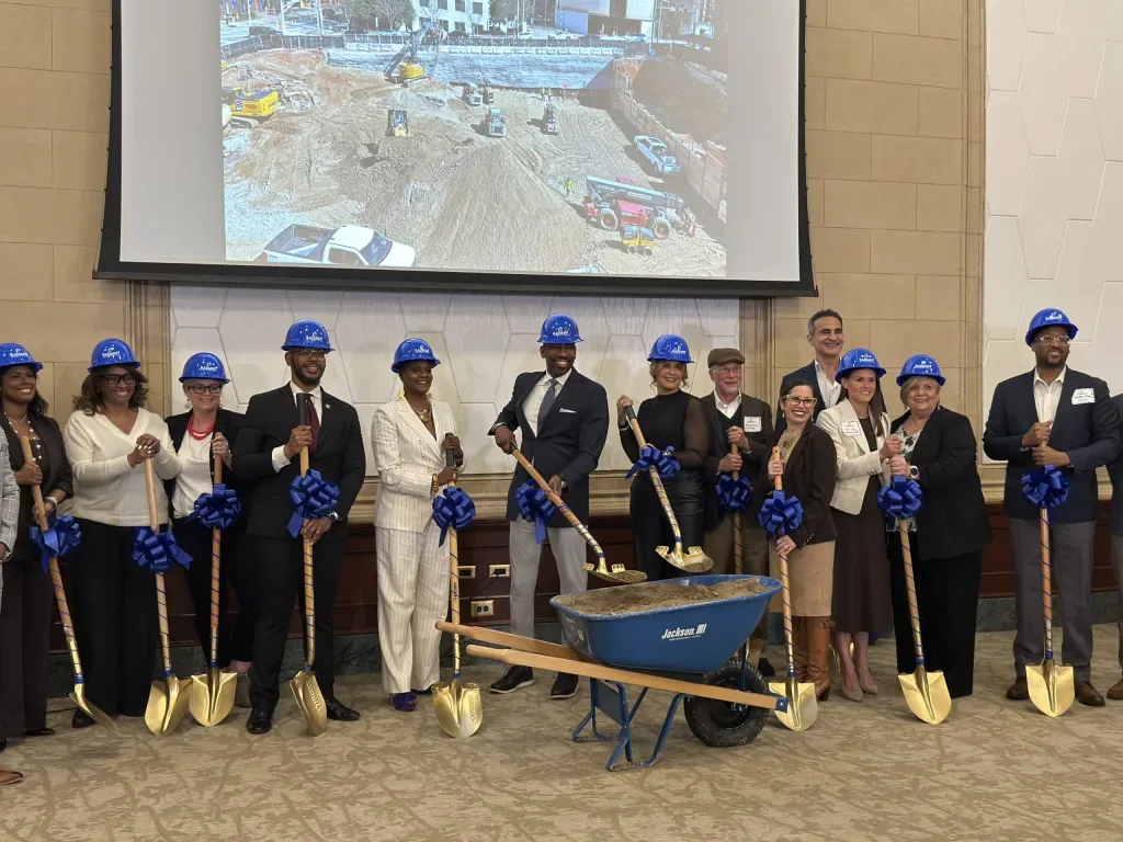 Mayor Andre Dickens at Trinity Center Flats groundbreaking ceremony