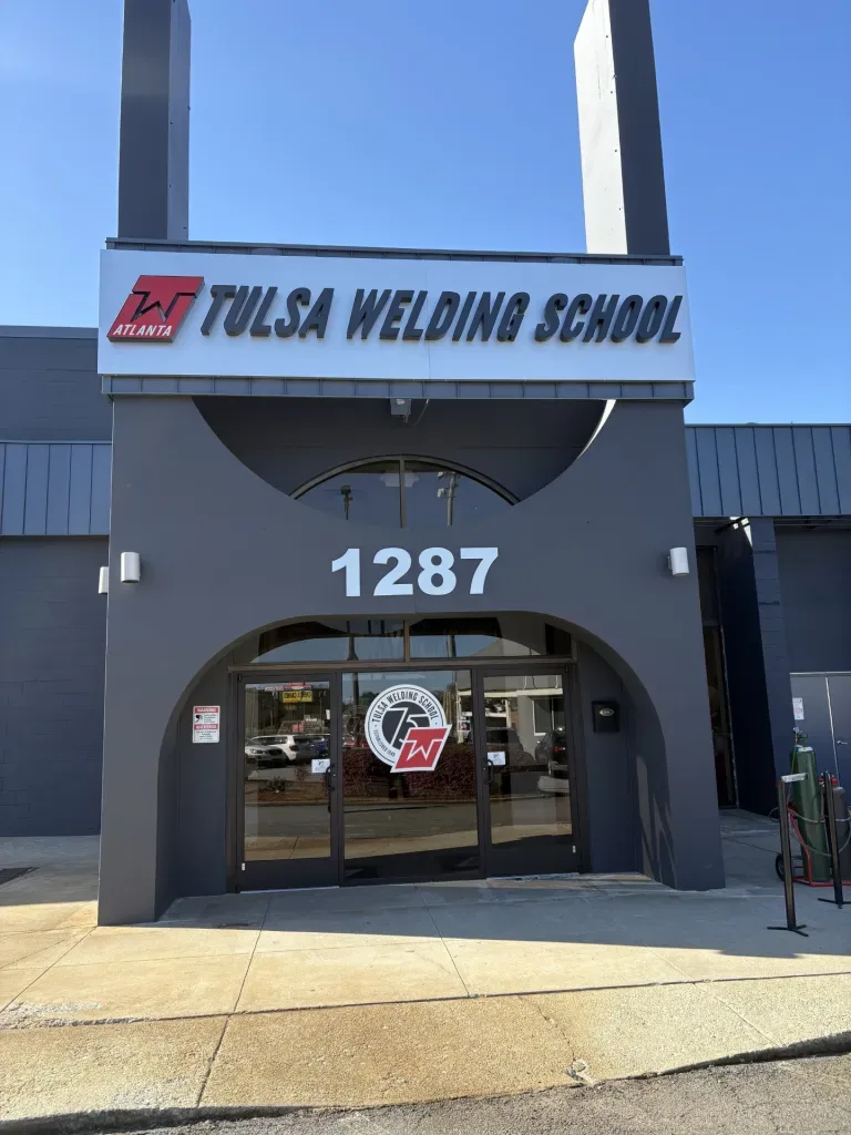 Exterior of new Tulsa Welding School campus in Decatur