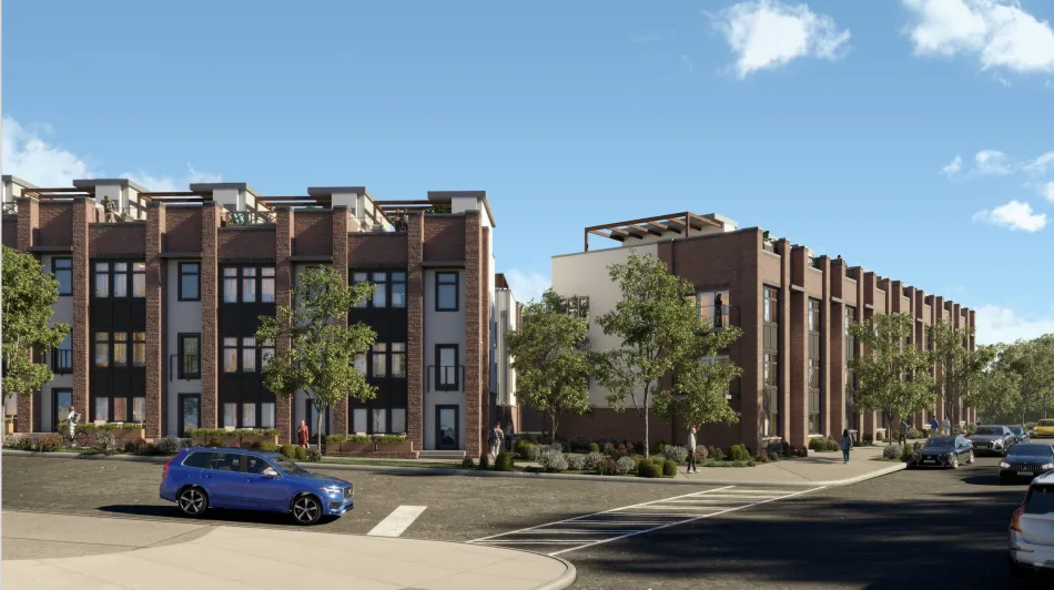 Rendering of GW Parkside townhomes near BeltLine in West End